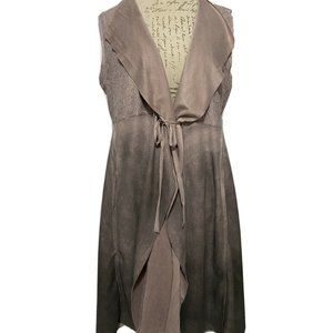 Vocal Women's BOHO Open Front Vest Sz L Mauve